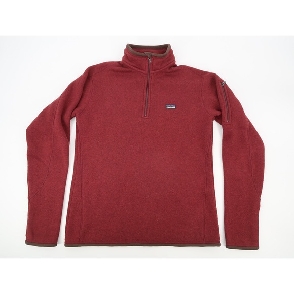 Patagonia Womens Medium Fleece Better Sweater Burgundy 1/4 Zip Pull Over Jacket - Picture 2 of 6